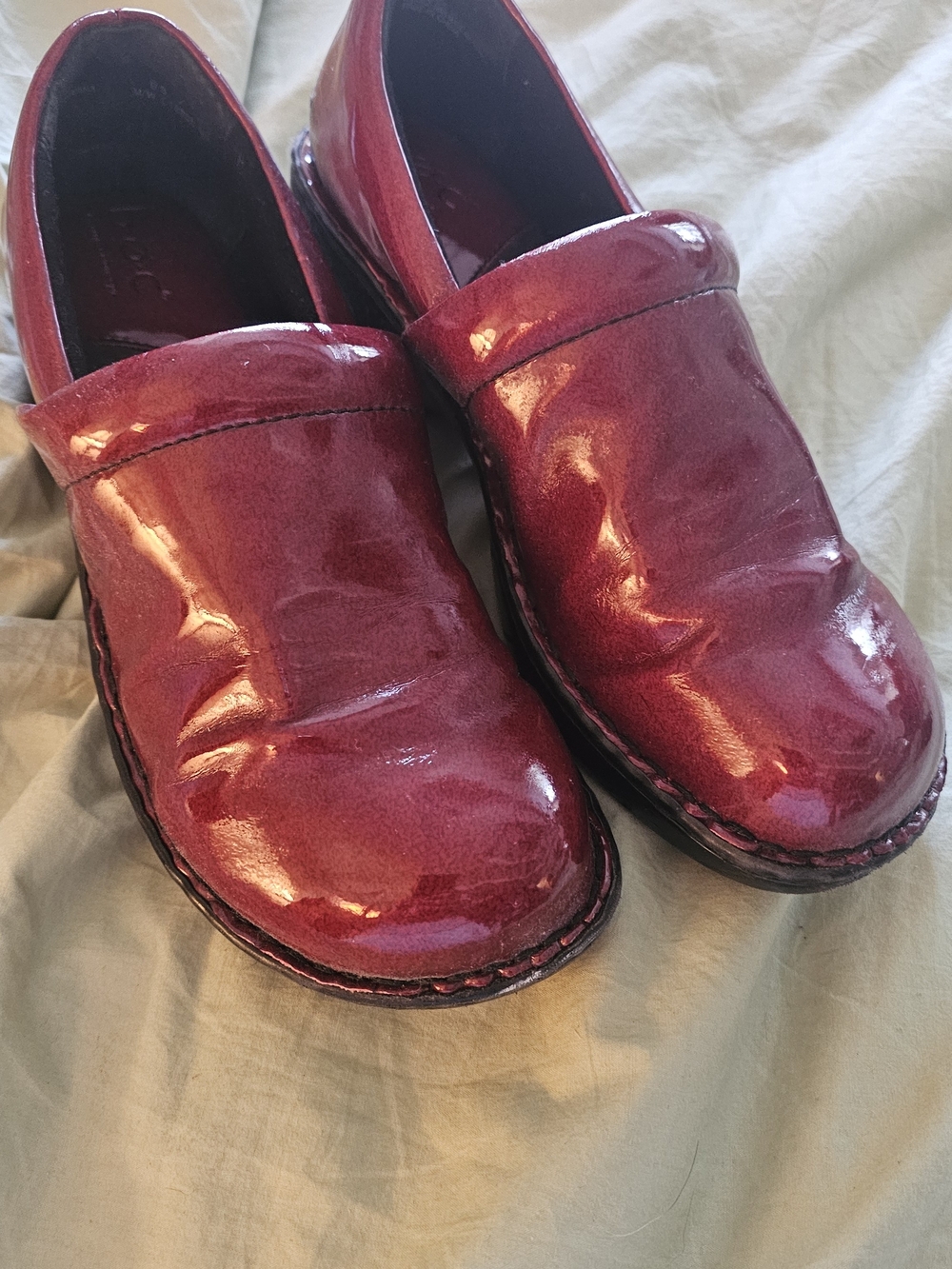 b.o.c Red Berry Patent Leather Slip-Ons